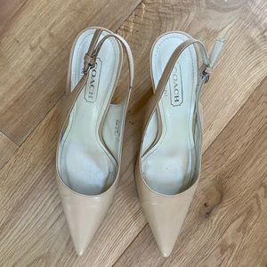Coach nude sling back pump